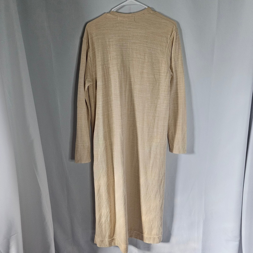Free People Beach Duster Cardigan M Tan Knit Long Sleeve Bohemian Chic Cover Up - Picture 8 of 8